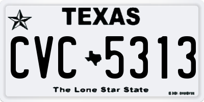 TX license plate CVC5313