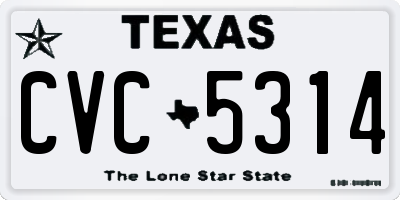 TX license plate CVC5314