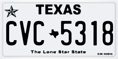 TX license plate CVC5318