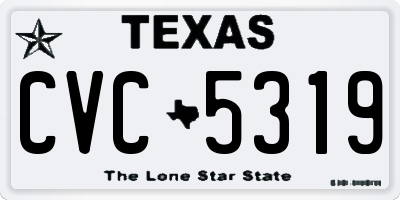 TX license plate CVC5319