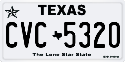 TX license plate CVC5320