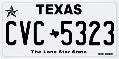 TX license plate CVC5323