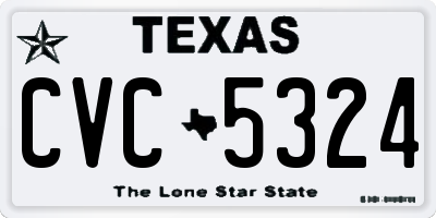 TX license plate CVC5324