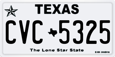 TX license plate CVC5325