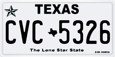 TX license plate CVC5326