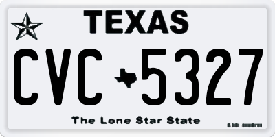TX license plate CVC5327