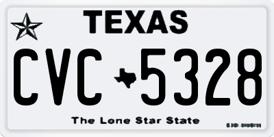 TX license plate CVC5328