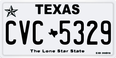 TX license plate CVC5329