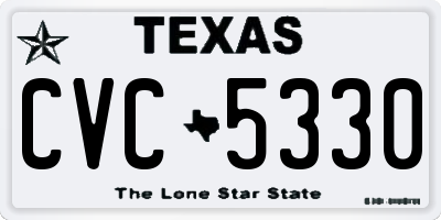 TX license plate CVC5330