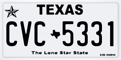 TX license plate CVC5331