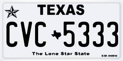 TX license plate CVC5333