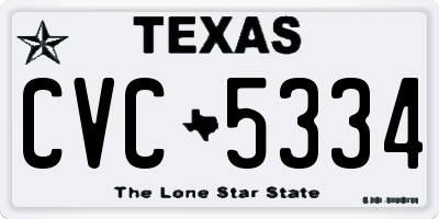 TX license plate CVC5334
