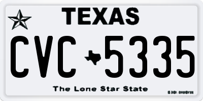 TX license plate CVC5335