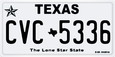 TX license plate CVC5336