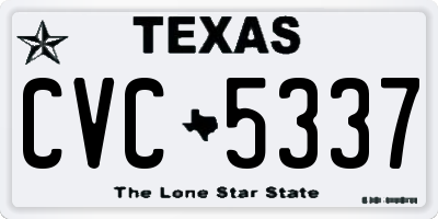 TX license plate CVC5337