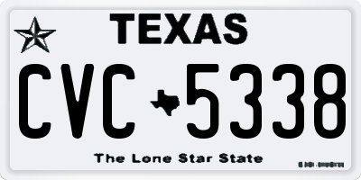 TX license plate CVC5338