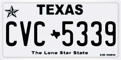 TX license plate CVC5339