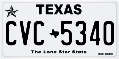 TX license plate CVC5340