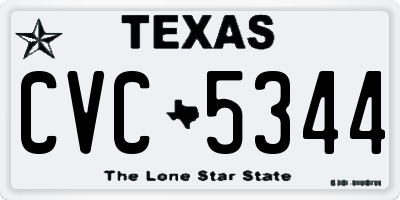 TX license plate CVC5344
