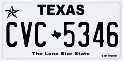 TX license plate CVC5346
