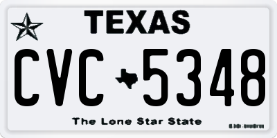 TX license plate CVC5348