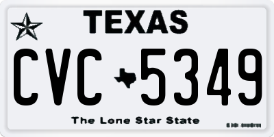 TX license plate CVC5349