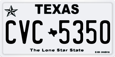 TX license plate CVC5350
