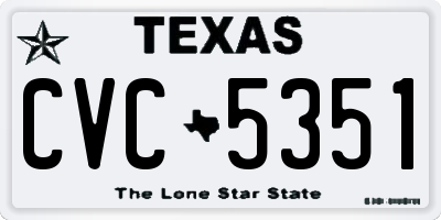 TX license plate CVC5351