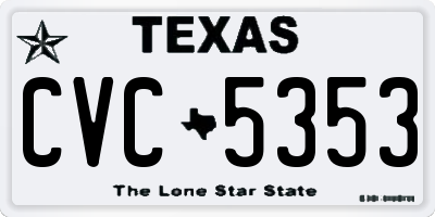 TX license plate CVC5353