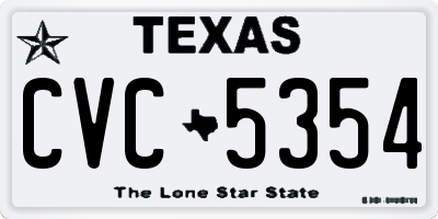 TX license plate CVC5354