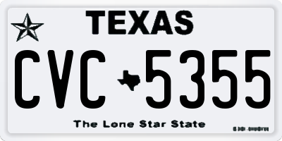 TX license plate CVC5355