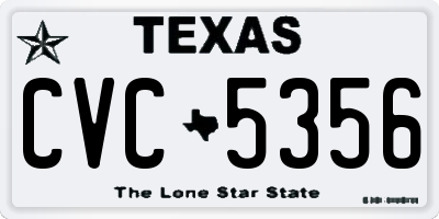 TX license plate CVC5356
