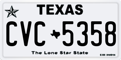 TX license plate CVC5358