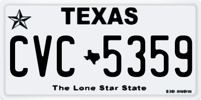 TX license plate CVC5359