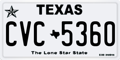 TX license plate CVC5360