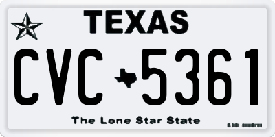 TX license plate CVC5361