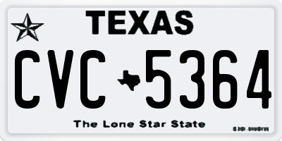 TX license plate CVC5364