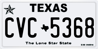 TX license plate CVC5368