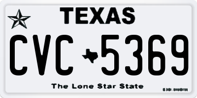 TX license plate CVC5369