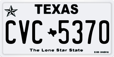 TX license plate CVC5370