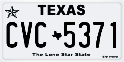 TX license plate CVC5371
