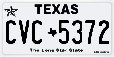 TX license plate CVC5372