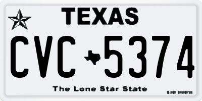 TX license plate CVC5374