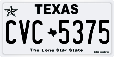 TX license plate CVC5375