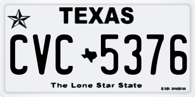 TX license plate CVC5376