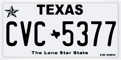 TX license plate CVC5377