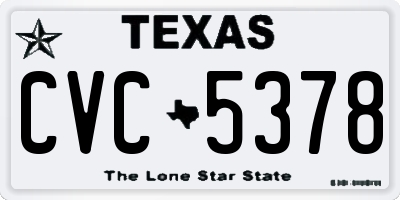 TX license plate CVC5378