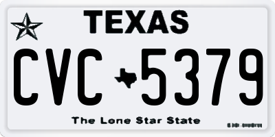 TX license plate CVC5379