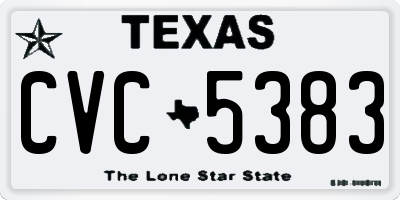 TX license plate CVC5383