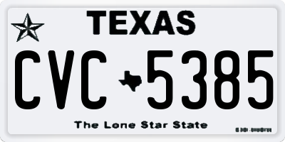 TX license plate CVC5385